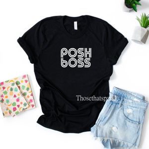 Posh Boss graphic tee, short sleeve unisex shirt, loose fit crewneck